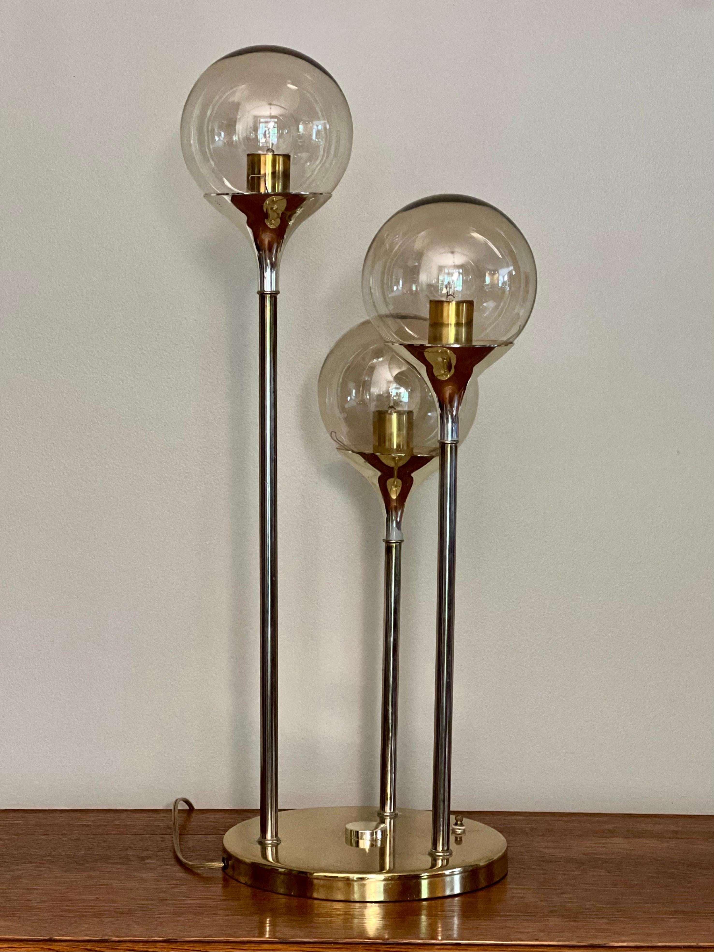 Late 20th Century 1970s Modern Space Age Three Globe Table Lamp