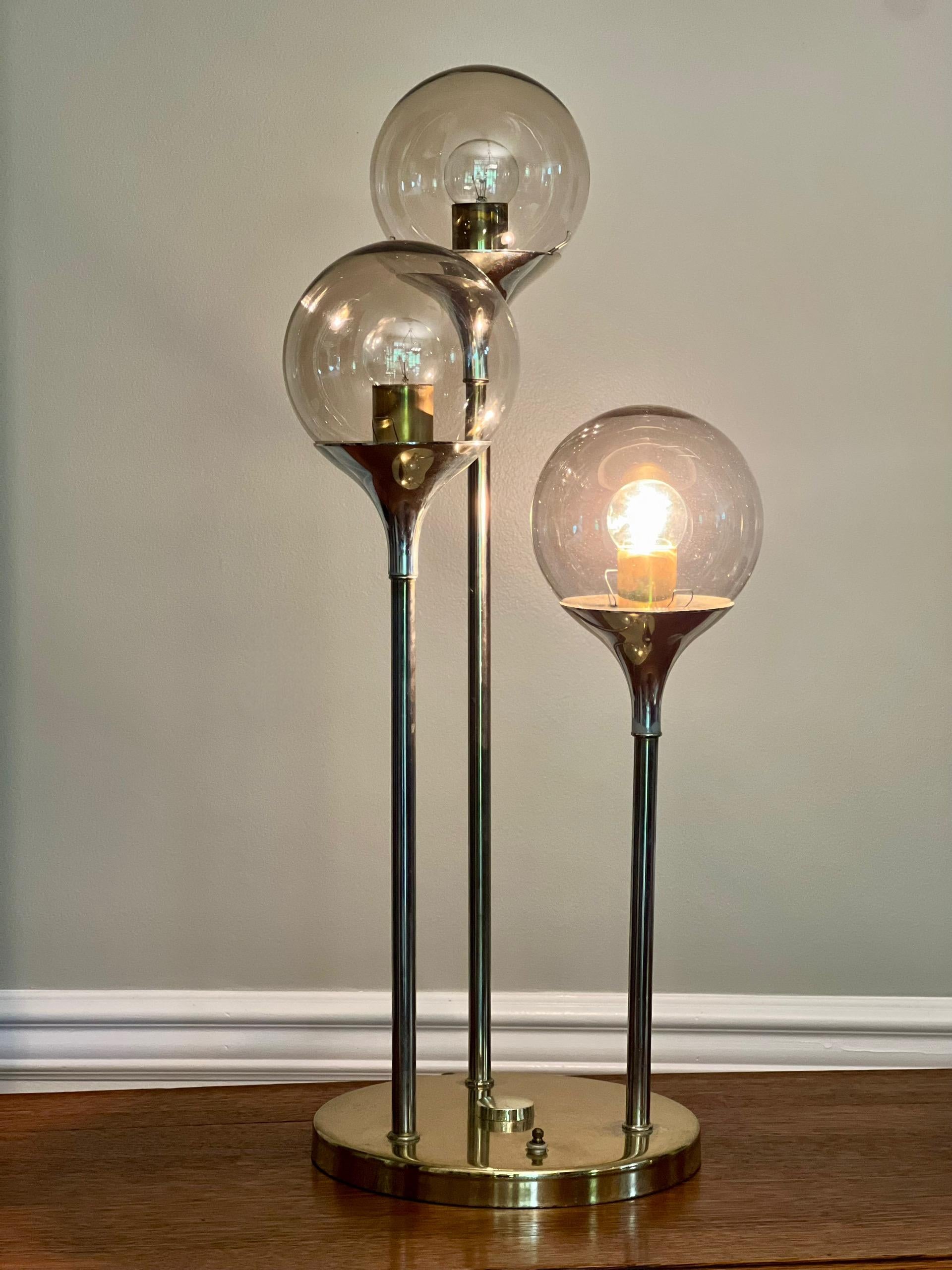 1970s Modern Space Age Three Globe Table Lamp 1