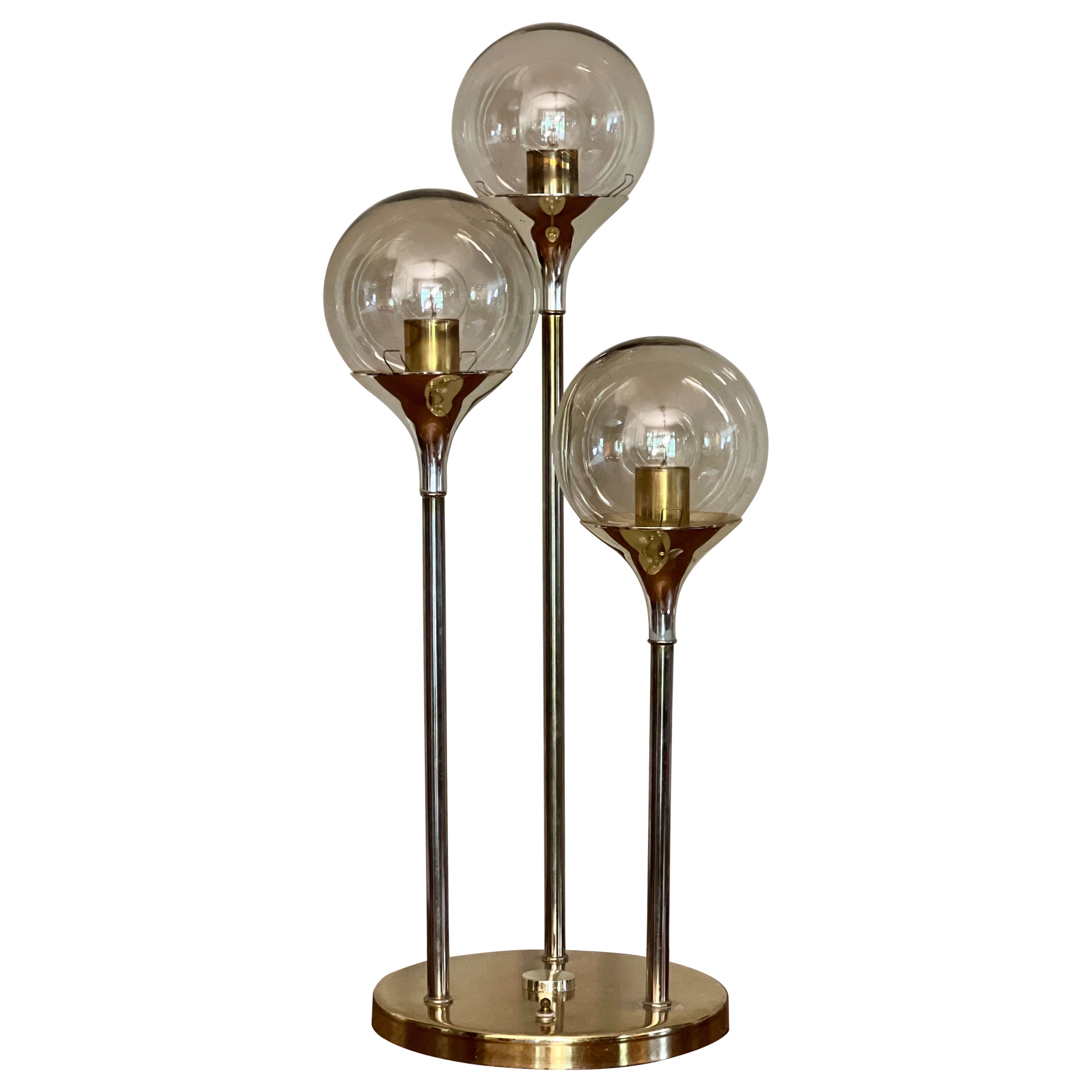 1970s Modern Space Age Three Globe Table Lamp