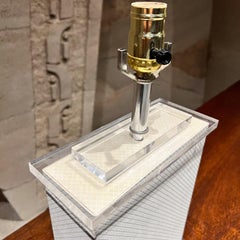 1970s Modern Square Lucite Table Lamp