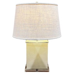 1970s Modern Square Lucite Table Lamp