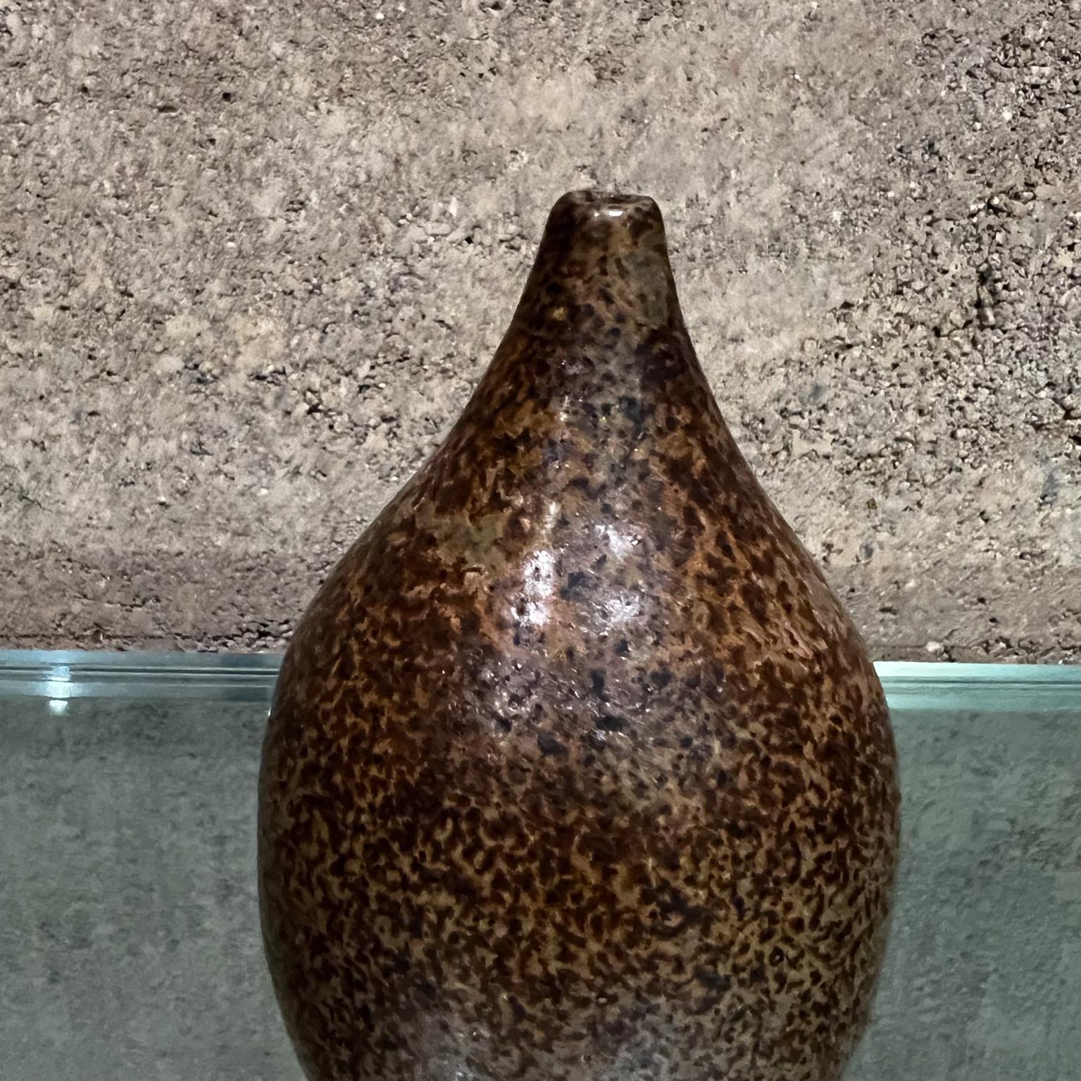 1970s Modern Studio Art Speckled Glazed Weed Pot Bud Vase signed For Sale 8