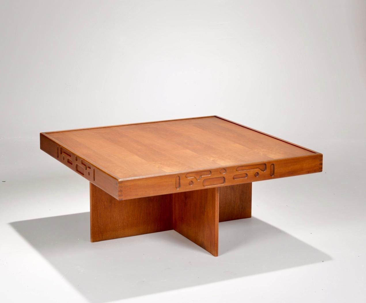 1970s Modern Studio Production Coffee and End Table Set in Walnut In Good Condition For Sale In Los Angeles, CA