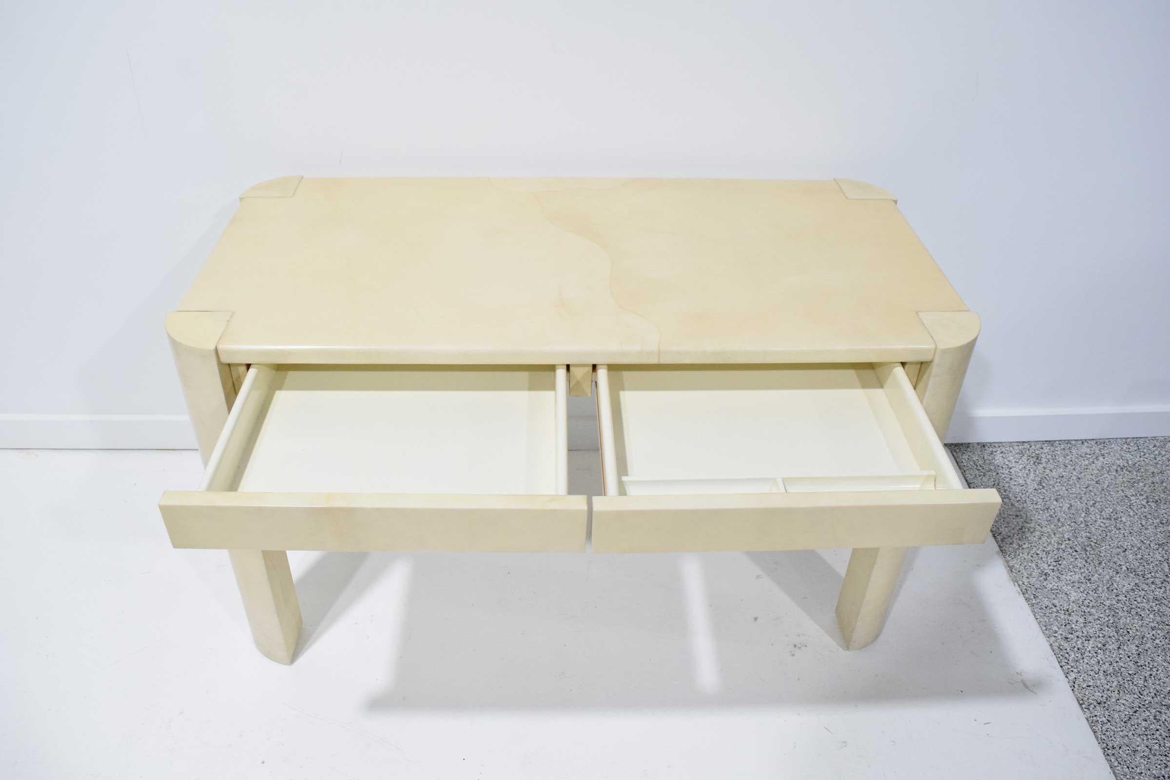 1970s Modern Angled Table or Desk by  Karl Springer  In Good Condition In Dallas, TX