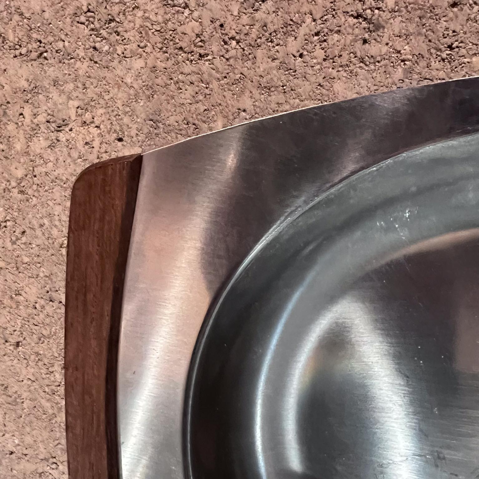 Late 20th Century 1970s Modern Teak Stainless Tray from Denmark For Sale