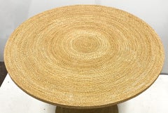 1970s Modern Tulip Style Woven Seagrass Center Table