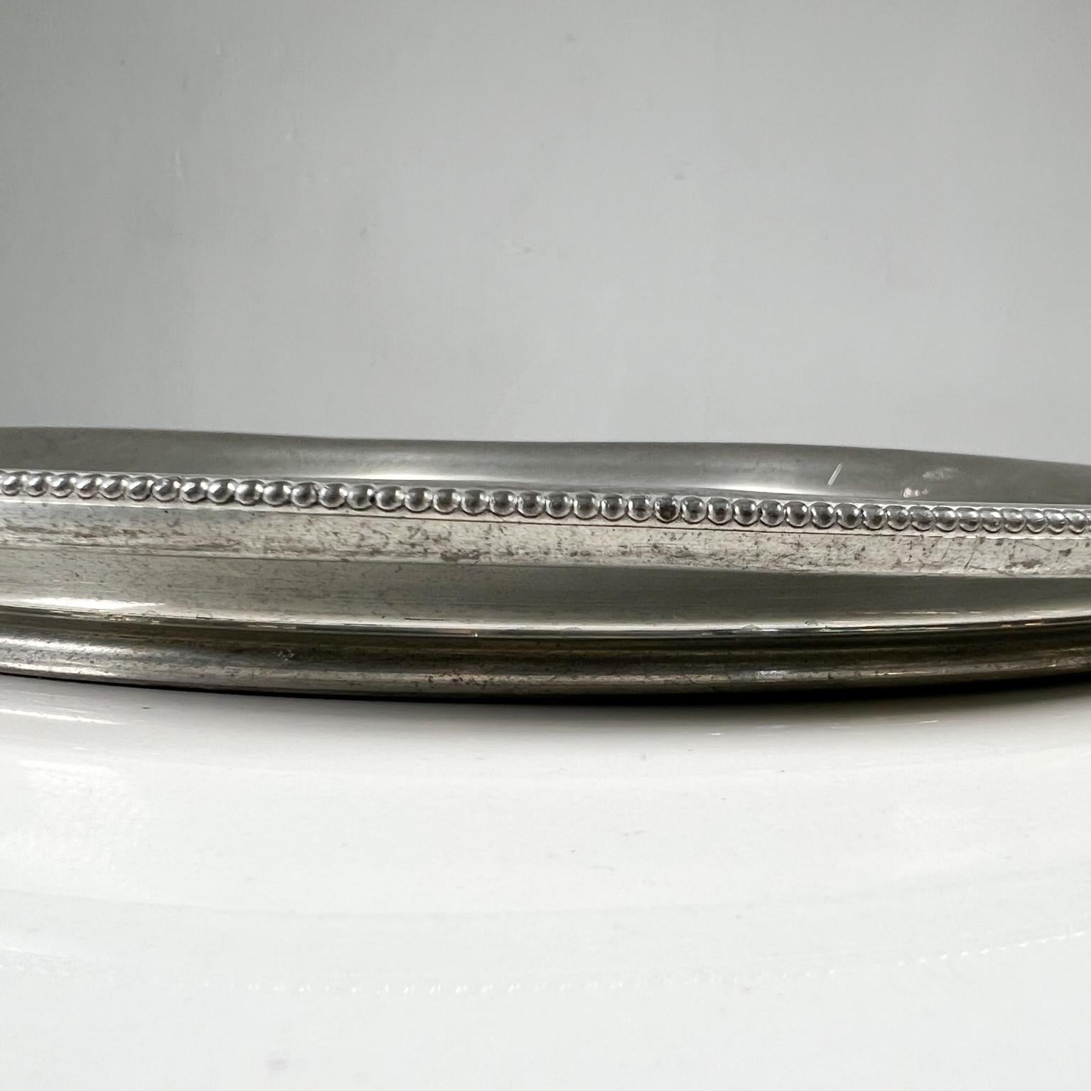 Mid-Century Modern 1970s Modern Vintage Revere Pewter Serving Tray Plate in Faux Wood For Sale
