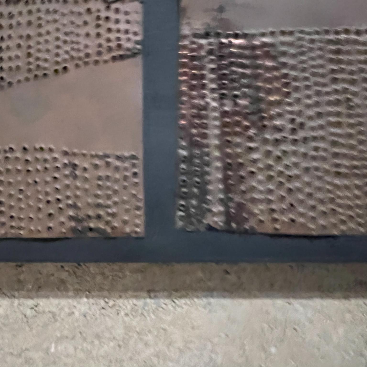 1970s Modern Wall Art Brutalist Perforated Copper Metal on Wood For Sale 7