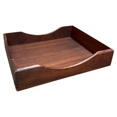 Vintage 1970s Modern Walnut Office Desk File Tray