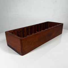 1970s Modern Walnut Wood Eleven Cassette Holder Storage Box
