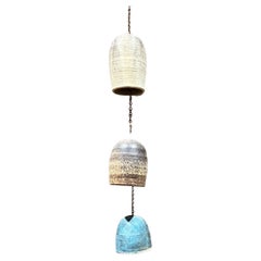 1970s Modern Wind Chime Bells Colored Stoneware Pottery