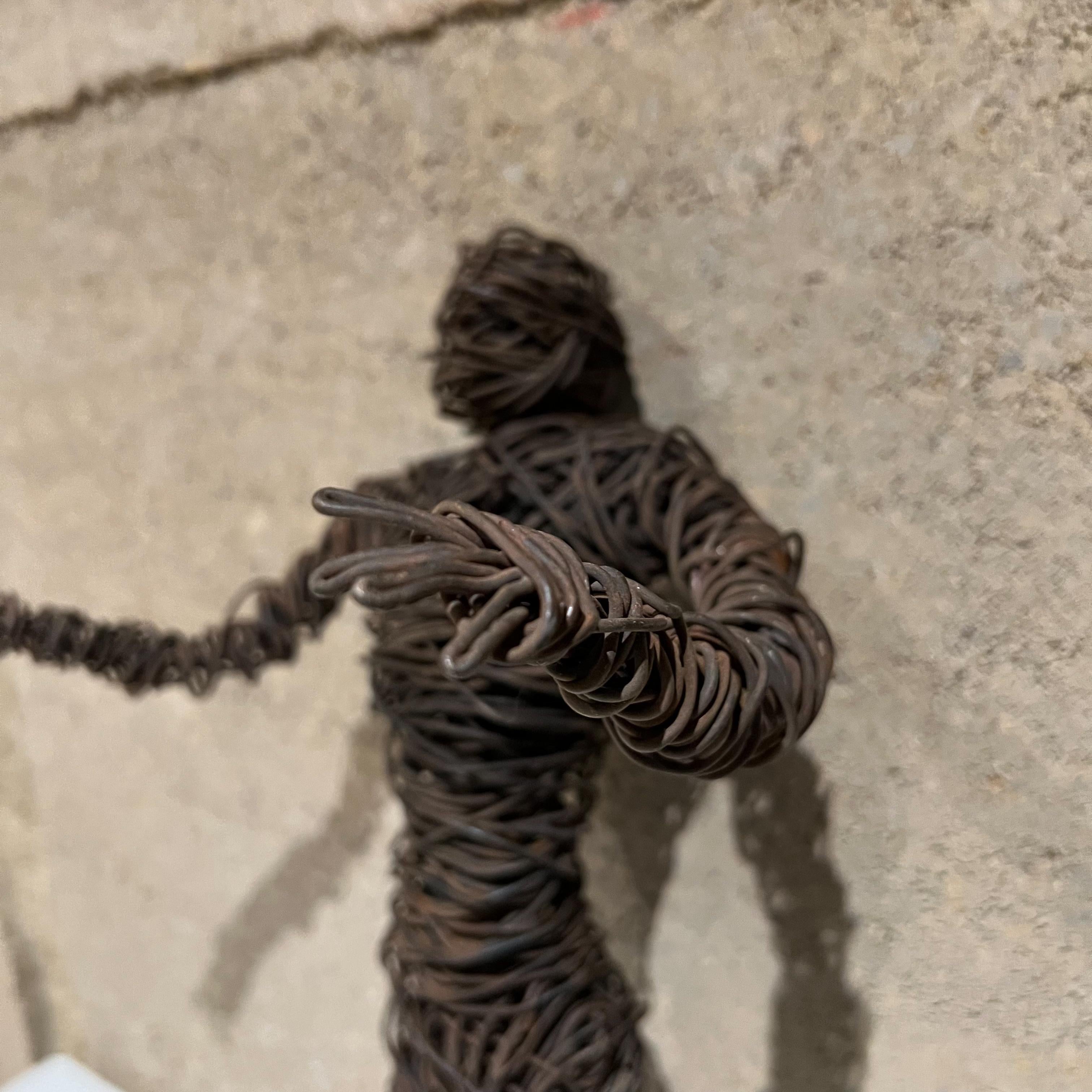 1970s Modern Wire Man Metal Sculpture Midcentury Brutalist Art 6