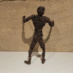 1970s Modern Wire Man Metal Sculpture Midcentury Brutalist Art