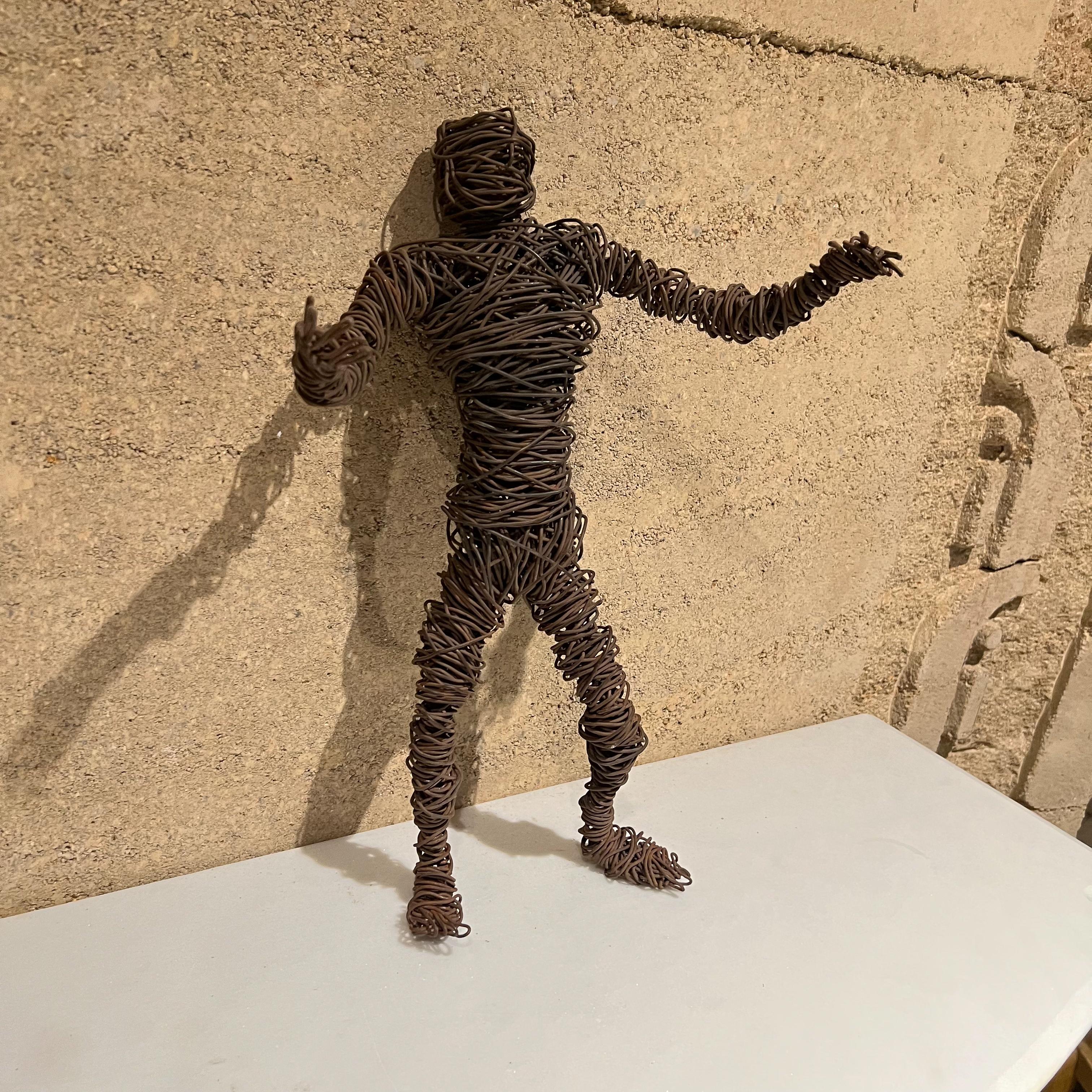 1970s Modern Wire Man Metal Sculpture Midcentury Brutalist Art 2