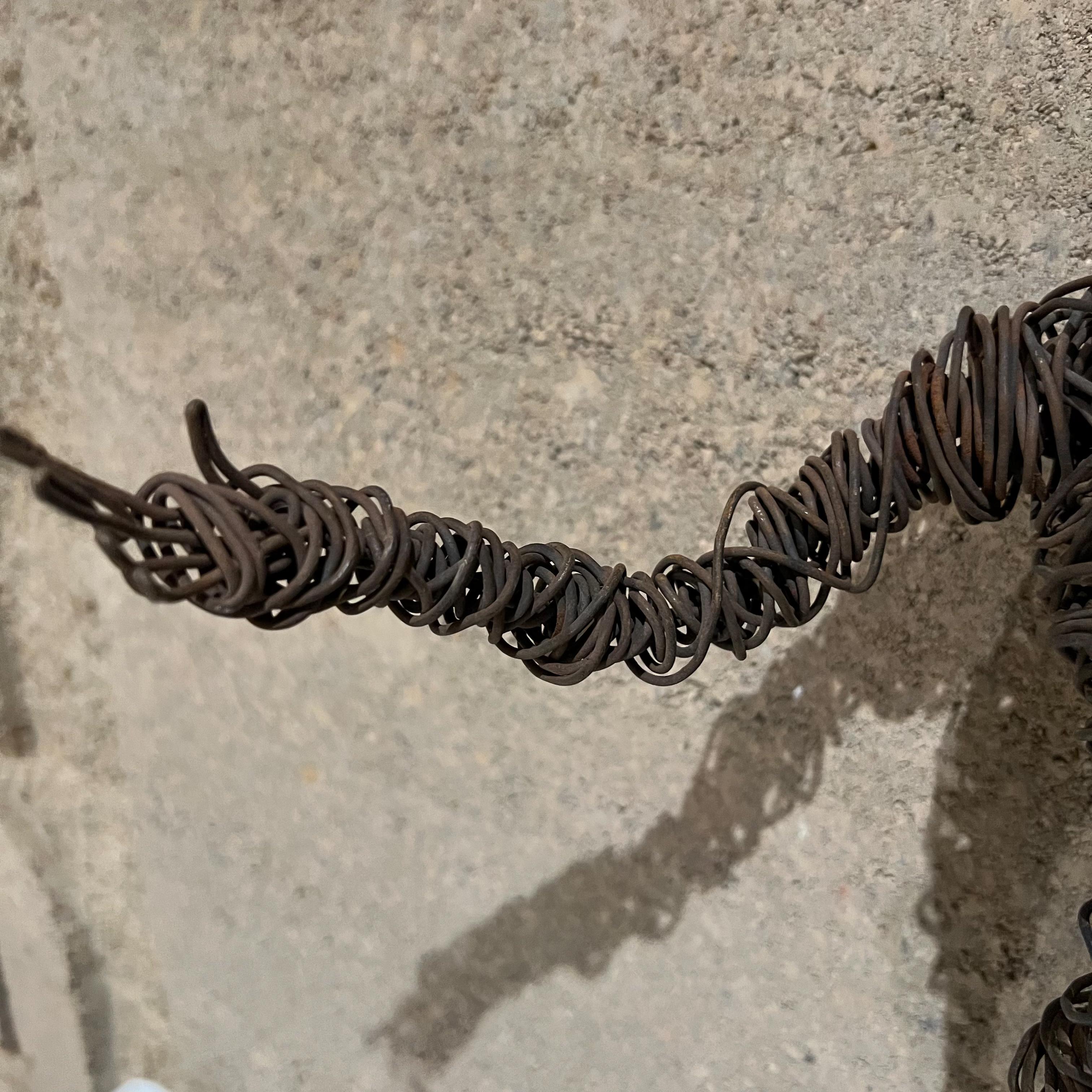 1970s Modern Wire Man Metal Sculpture Midcentury Brutalist Art 3