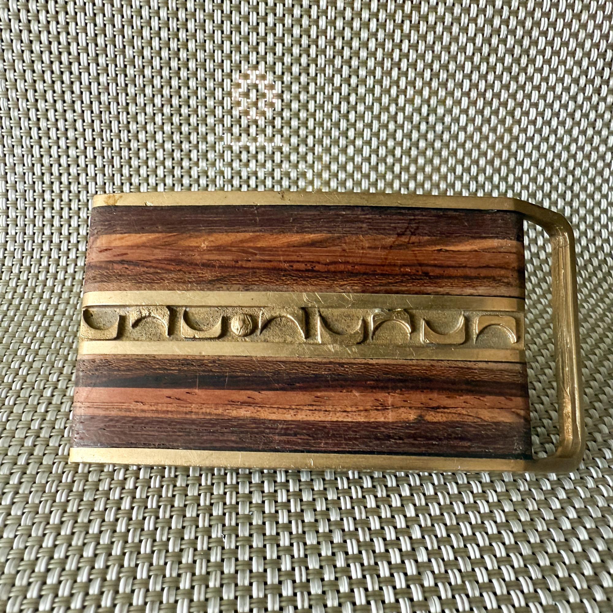 Boucle de ceinture en marqueterie de Wood Modernity des années 1970 par Moonscape en vente 4