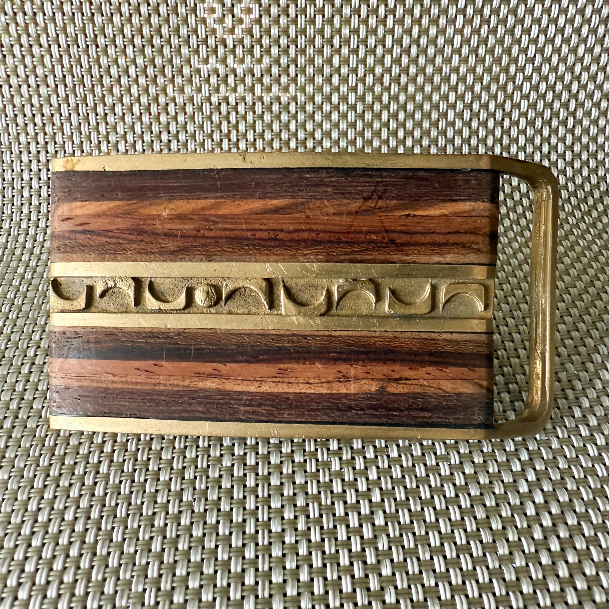 Boucle de ceinture en marqueterie de Wood Modernity des années 1970 par Moonscape en vente 6