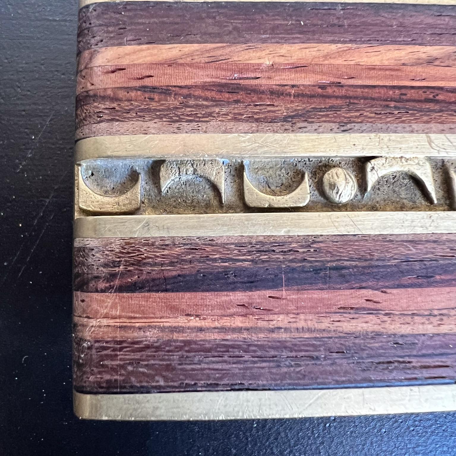 20th Century 1970s Modern Wood Inlay Belt Buckle by Moonscape For Sale