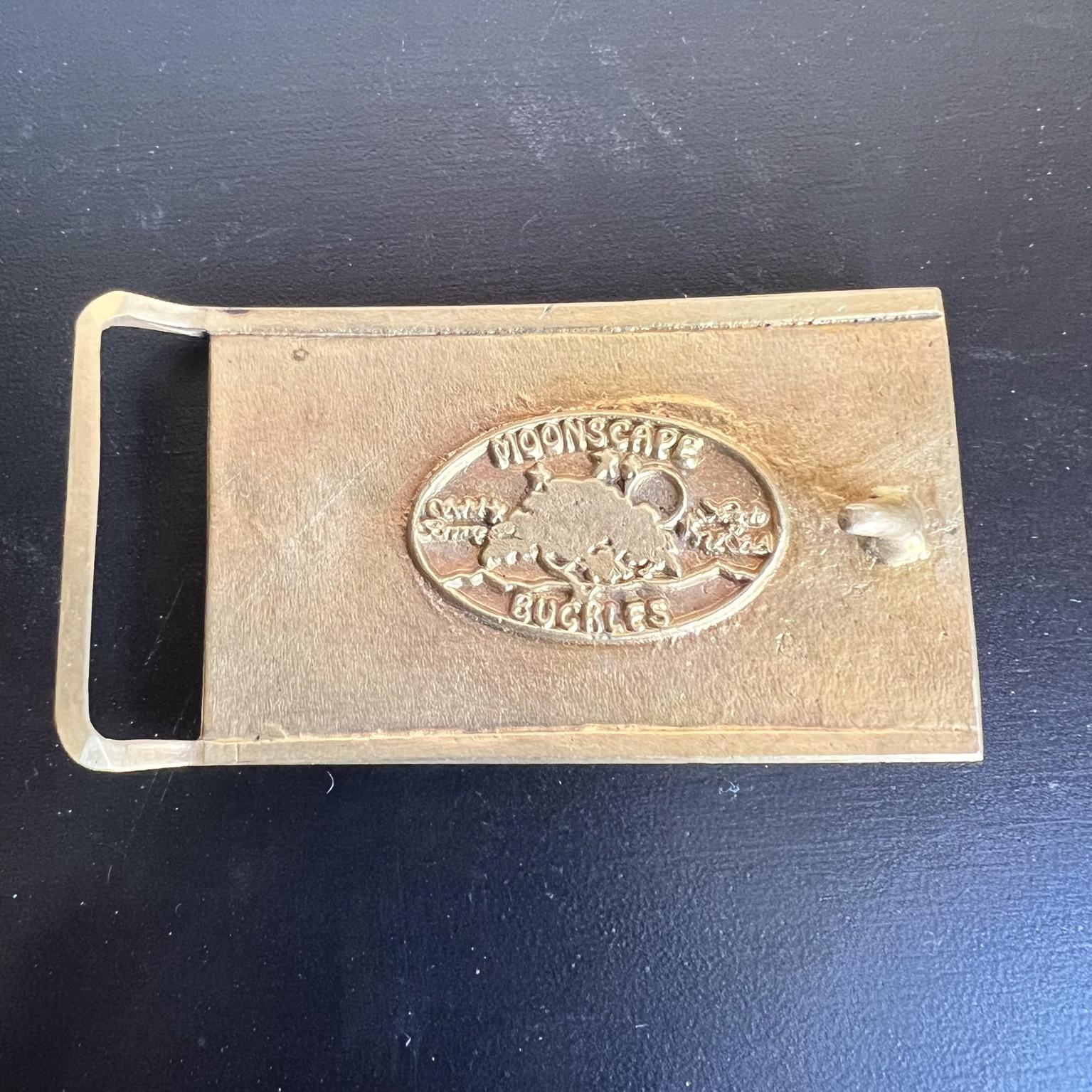 1970s Modern Wood Inlay Belt Buckle by Moonscape For Sale 2