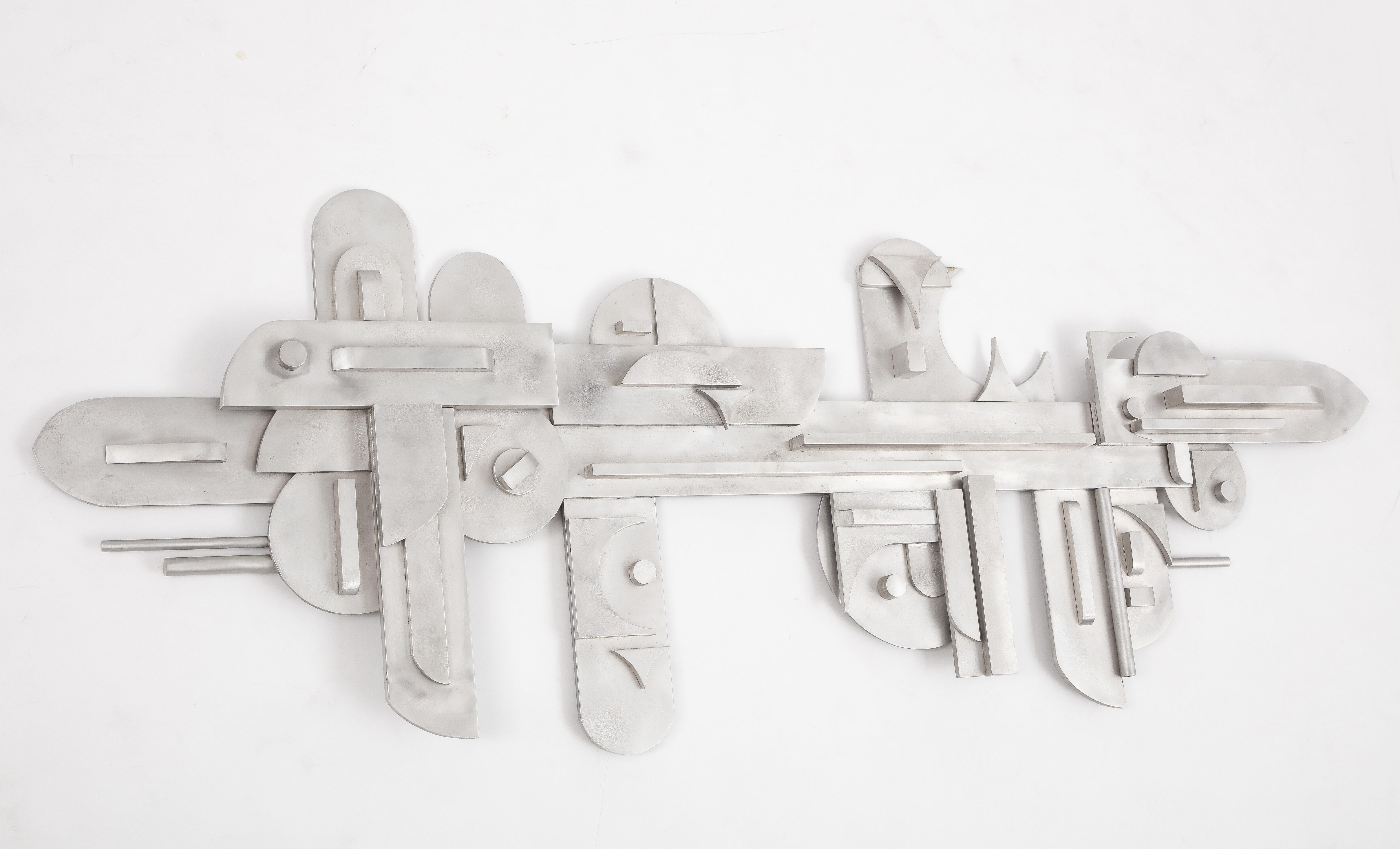 1970s Modernist Abstract Aluminum Wall Sculpture 7