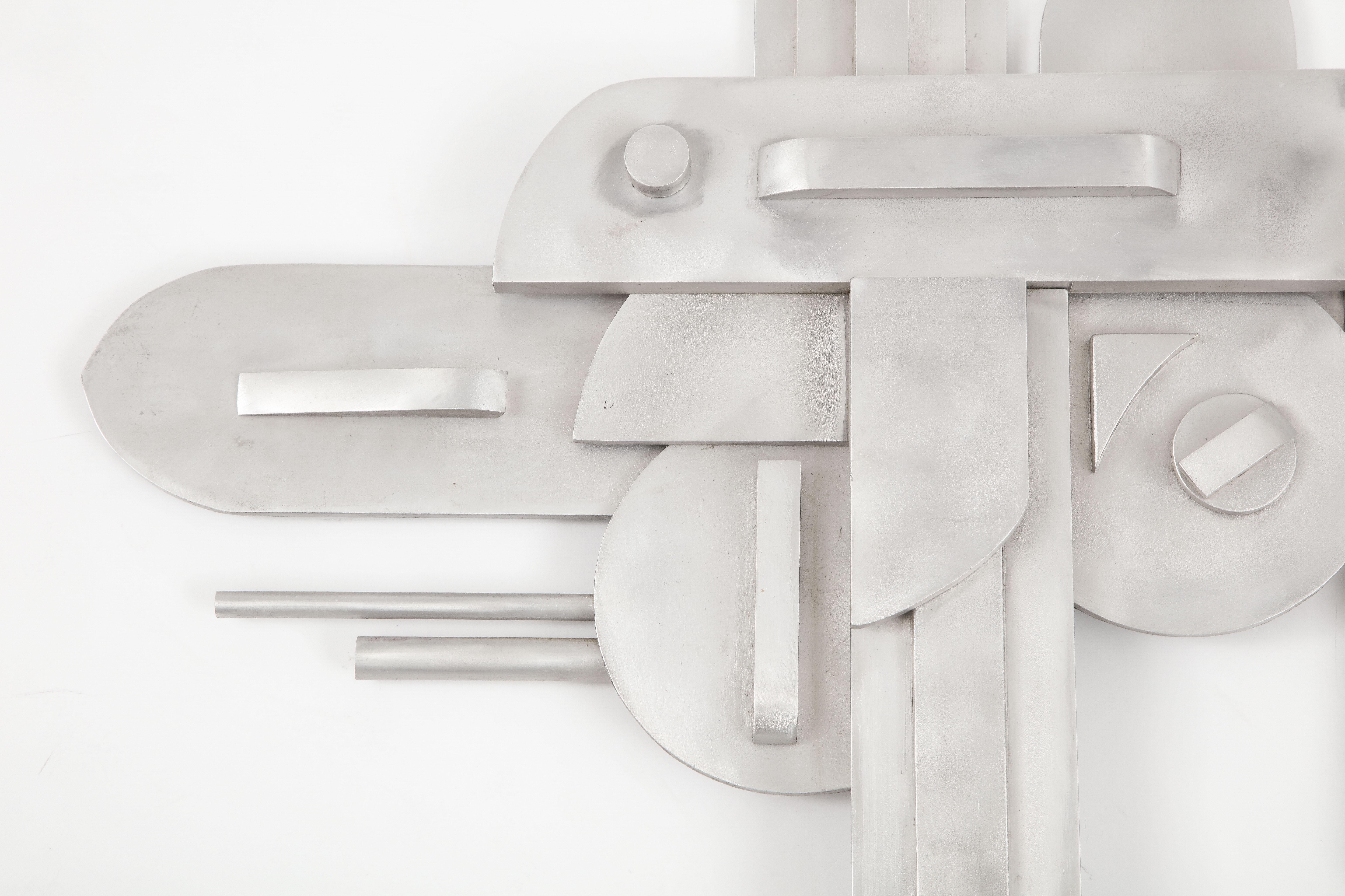 1970s Modernist Abstract Aluminum Wall Sculpture 8