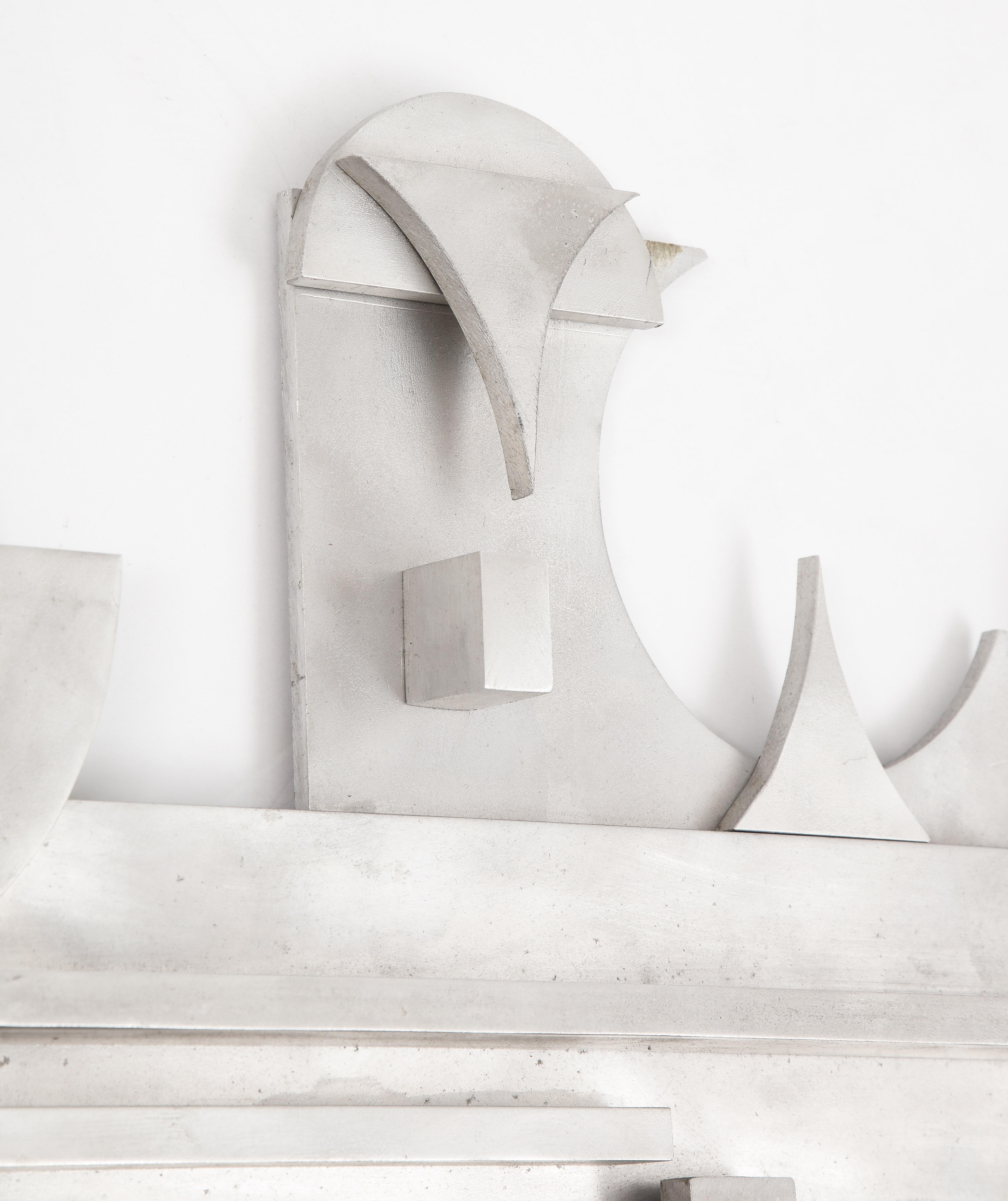 American 1970s Modernist Abstract Aluminum Wall Sculpture