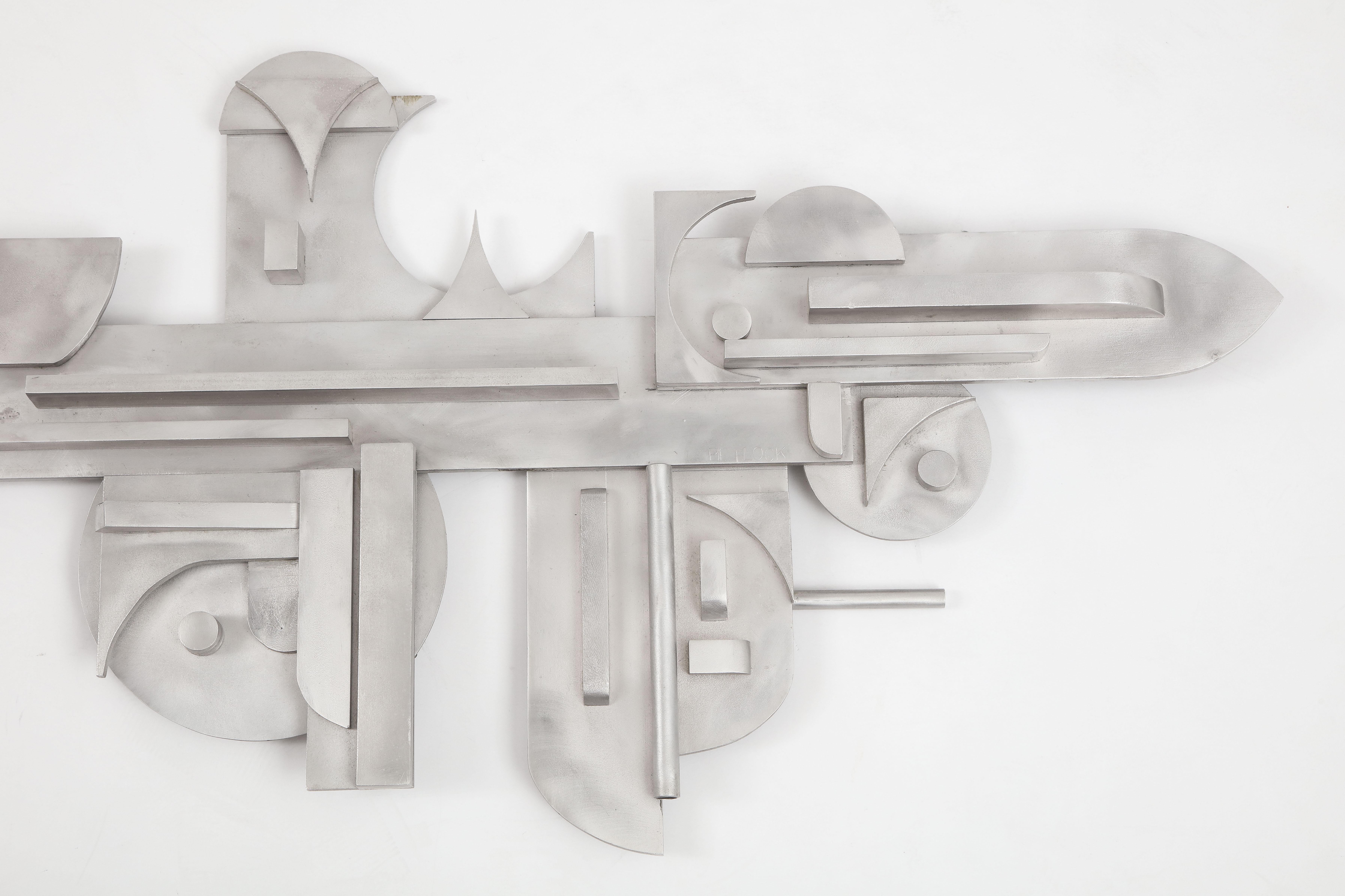 1970s Modernist Abstract Aluminum Wall Sculpture 3