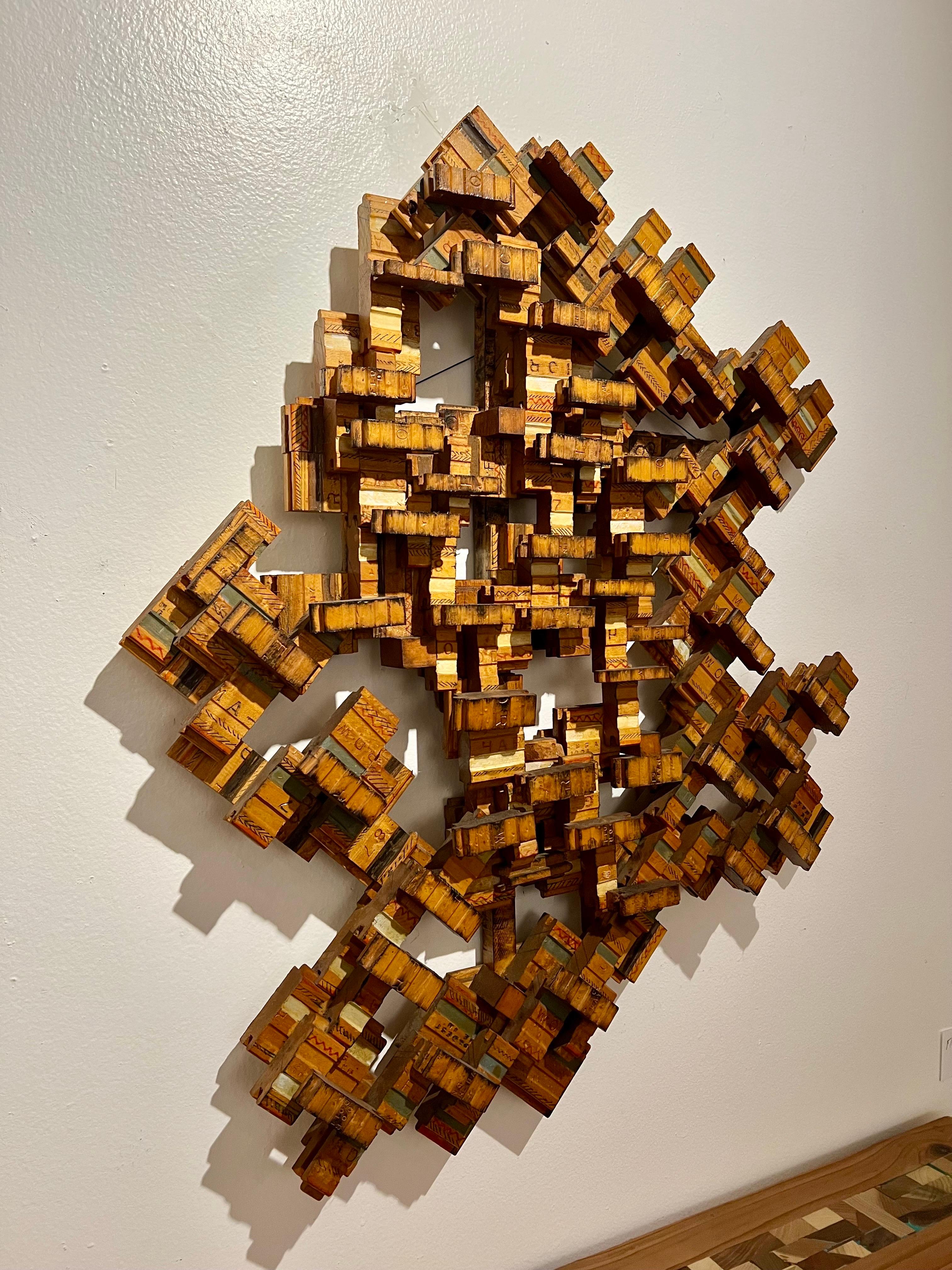 1970's Modernist Abstract Wall Wood Handcrafted Sculptures In Good Condition In San Diego, CA
