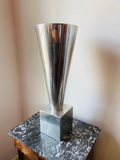 Jarrón modernista de aluminio de los años 70 by AZ Cast Products