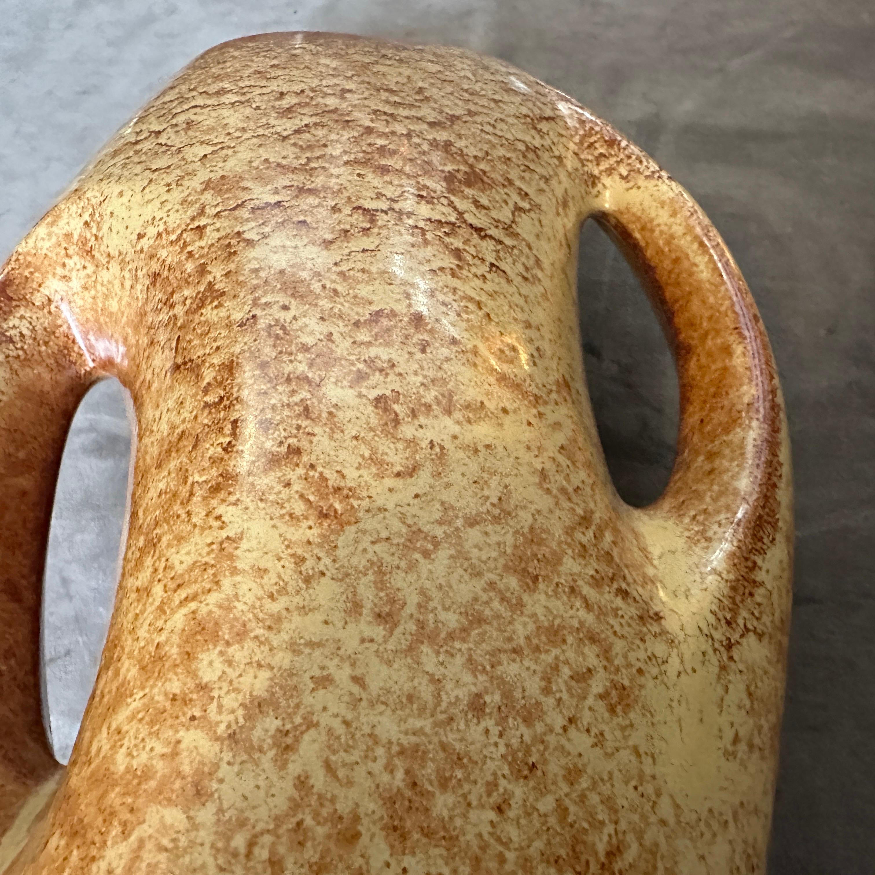 Italienische Keramikvase in Bernstein und Brown aus den 1970er Jahren von Giovanni Bertoncello im Angebot 4