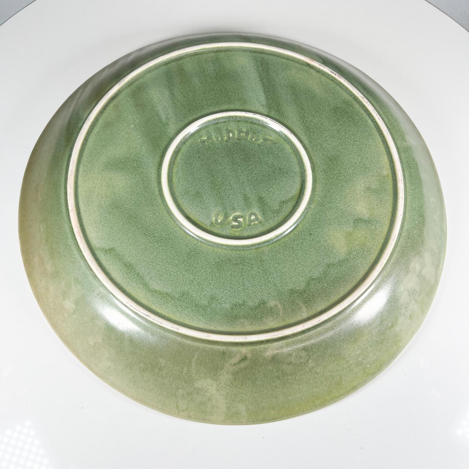 1970s Modernist Art Optical Dish Green Plate Usa For Sale 2
