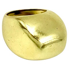1970s Modernist Boris LeBeau 18 Karat Yellow Gold Dome Ring
