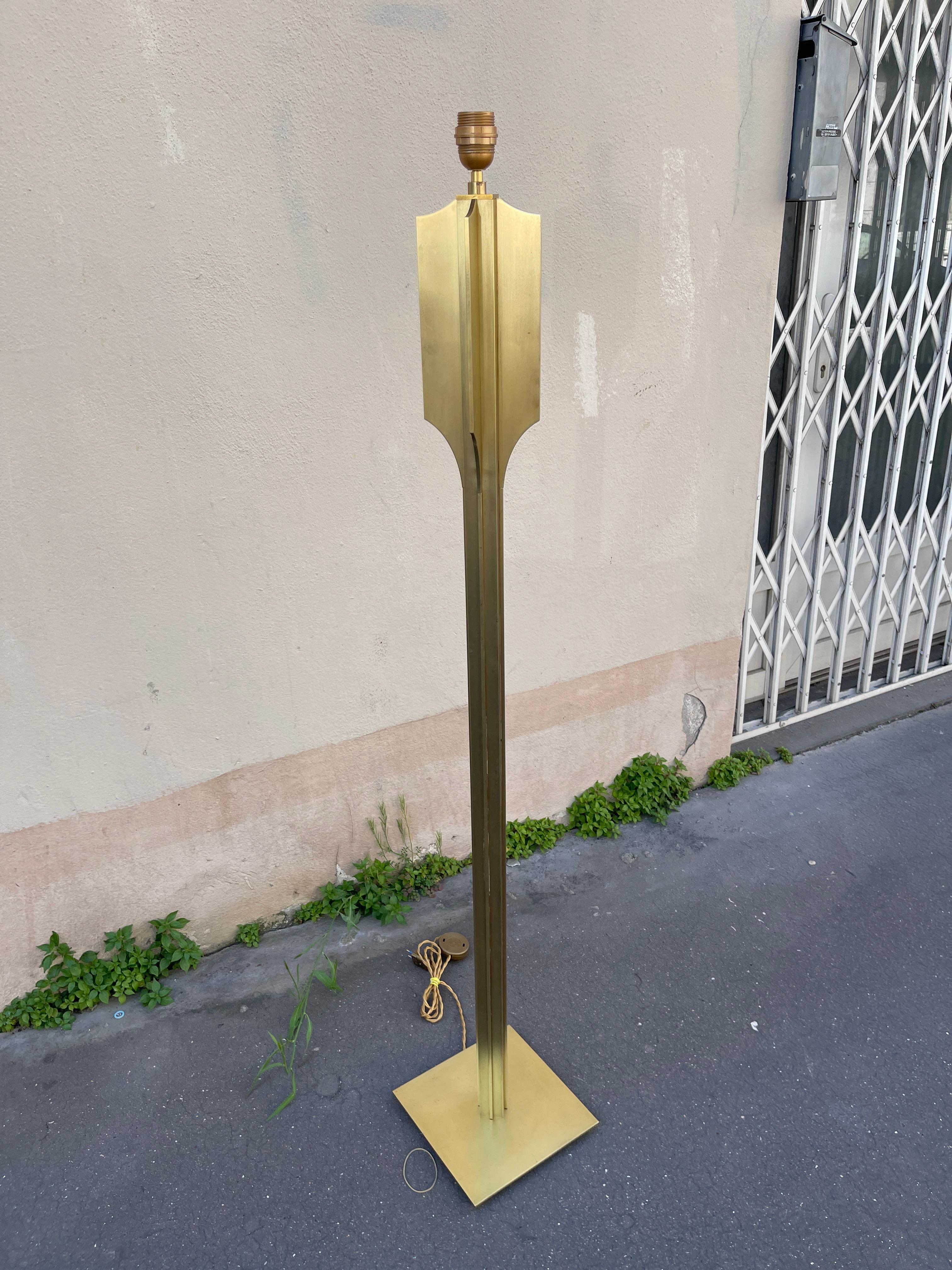 Lámpara de pie modernista de bronce de los años 70 finales del siglo XX en venta