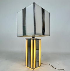 1970s Modernist Chrome and Plexiglass Dual Action Lamp