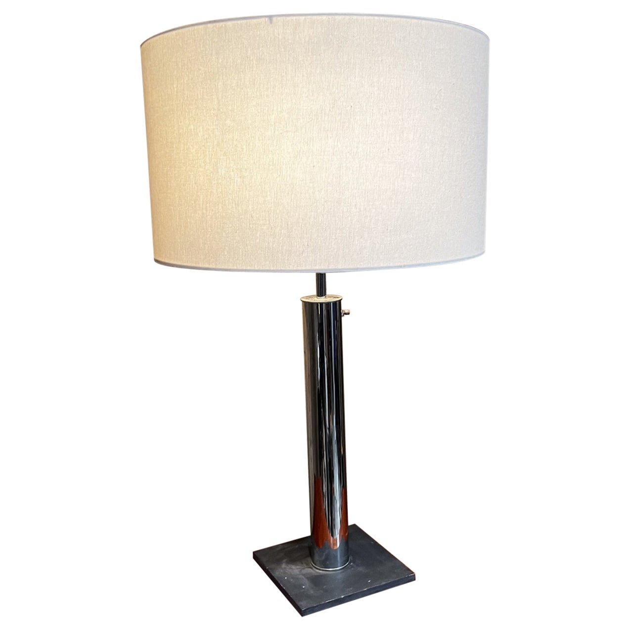1970er Modernist Chrom Zylinder Von Nessen Tischlampe New York