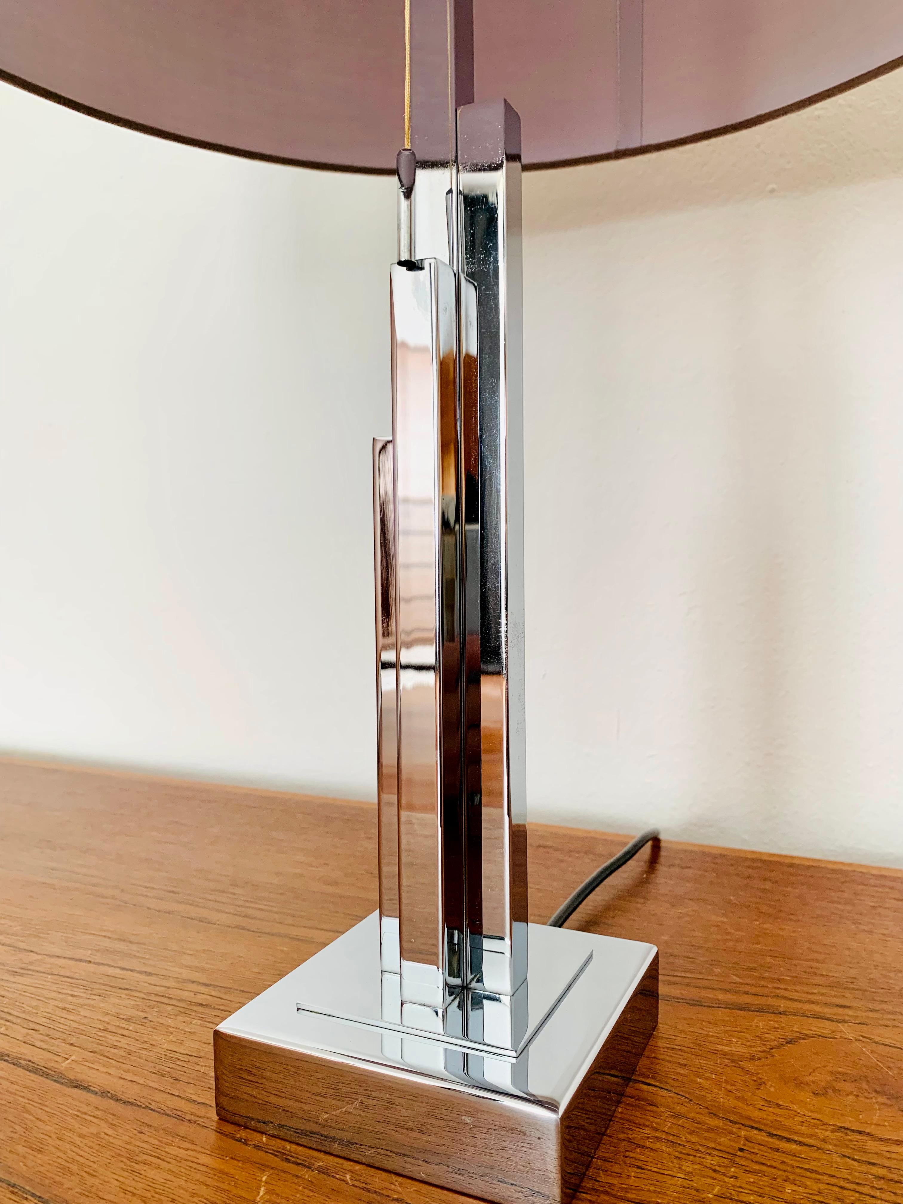 1970s Modernist Chrome pPated Table Lamp For Sale 6