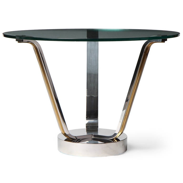 1970s Modernist Chromed Center Table by Karl Springer In Good Condition For Sale In Sagaponack, NY