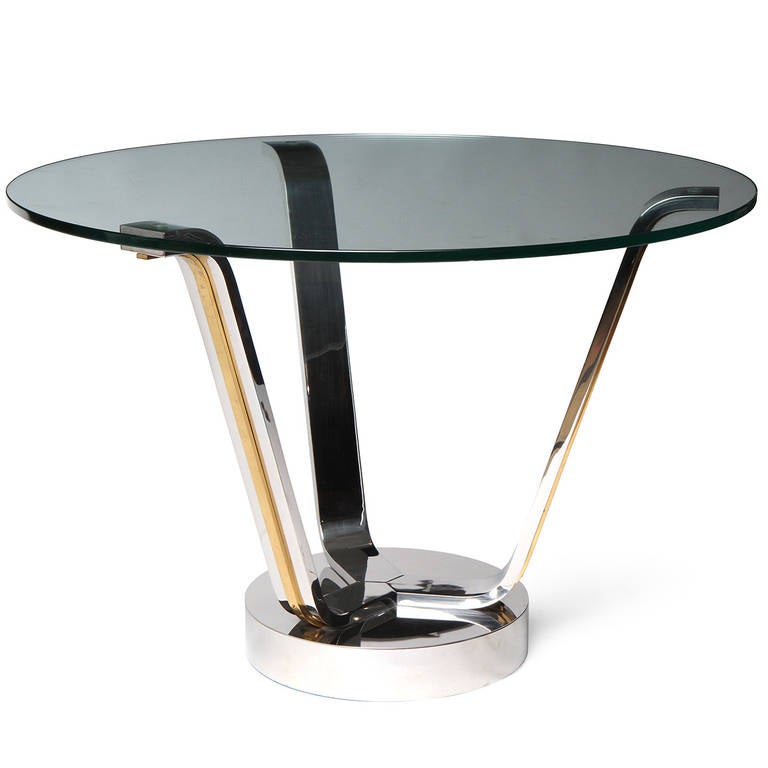 1970s Modernist Chromed Center Table by Karl Springer For Sale 1