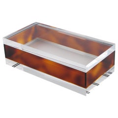 1970s Tortoiseshell Lucite Box 1970s Tortoiseshell Lucite Box