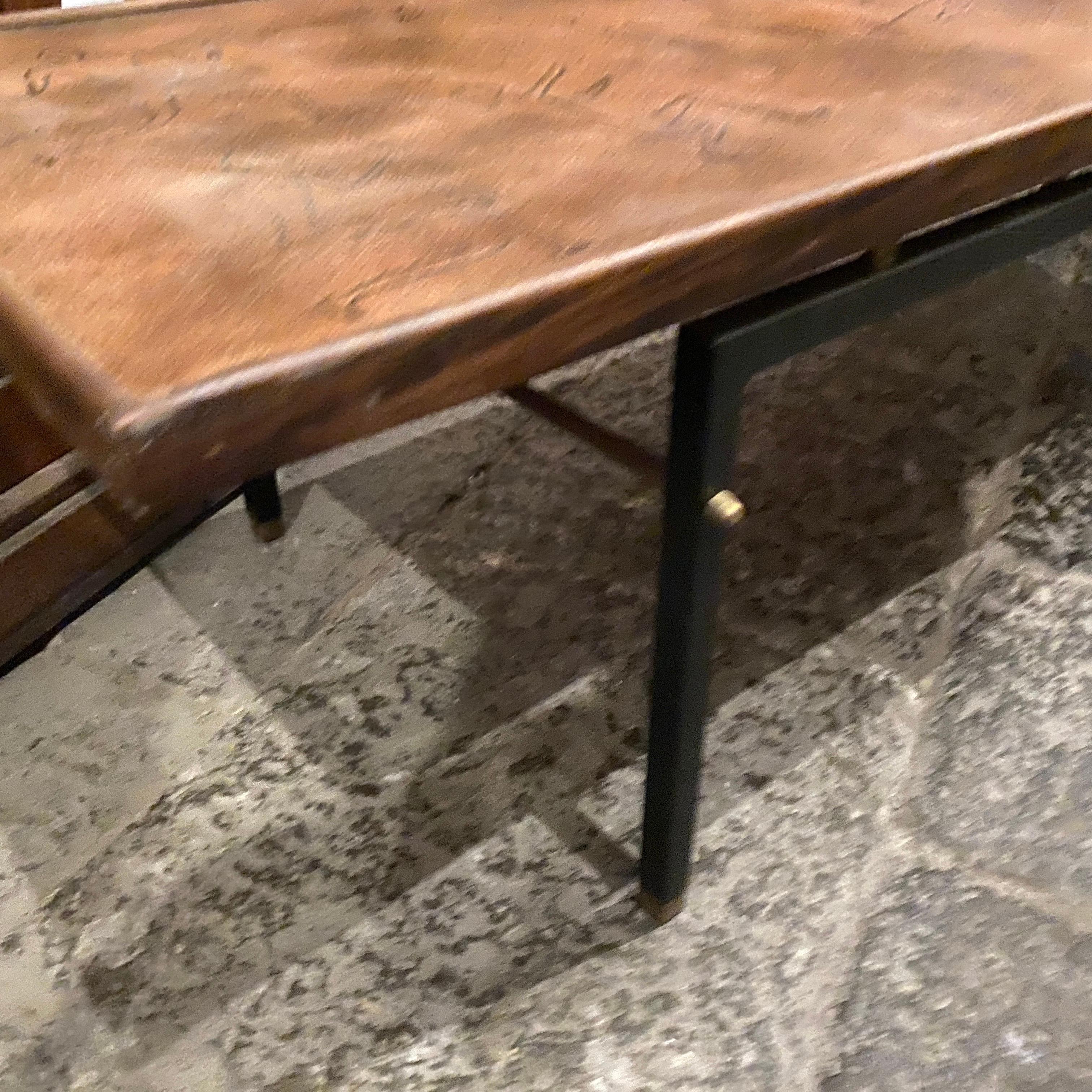 1970s Modernist Engraved Copper and Iron Rectangular Italian Side Table 7