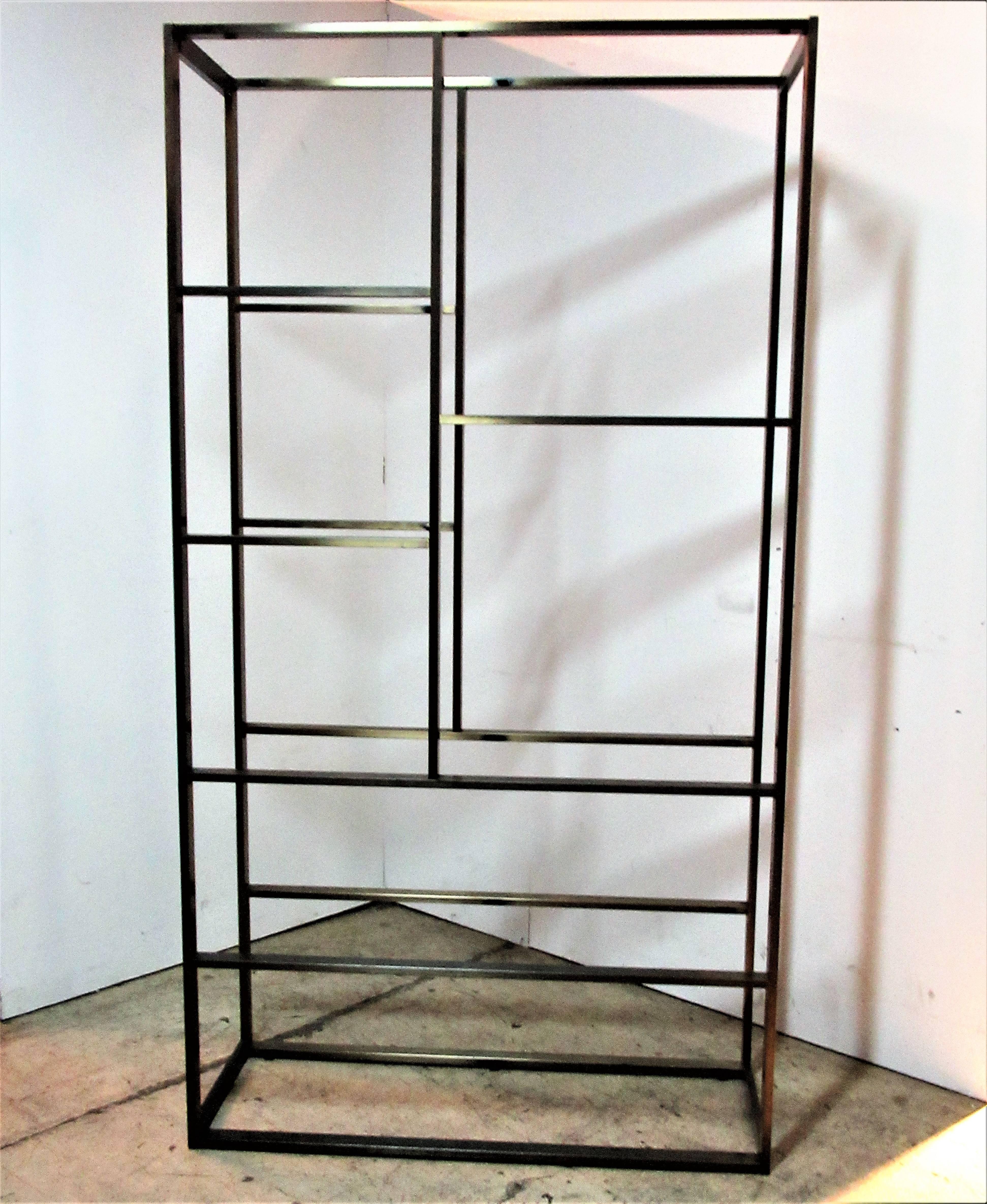 1970s Modernist Bronzed Etagere by Milo Baughman In Good Condition In Rochester, NY