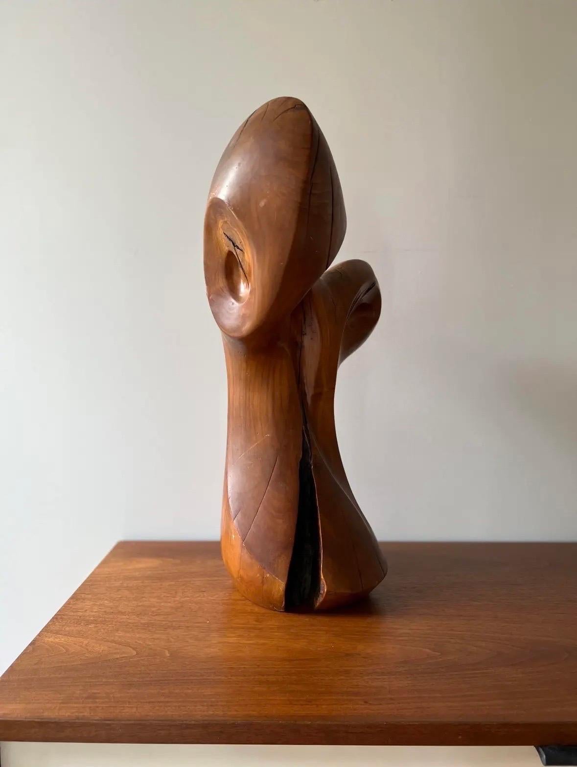 Mid-Century moderno Scultura in legno a forma libera modernista degli anni '70 in Wood in vendita