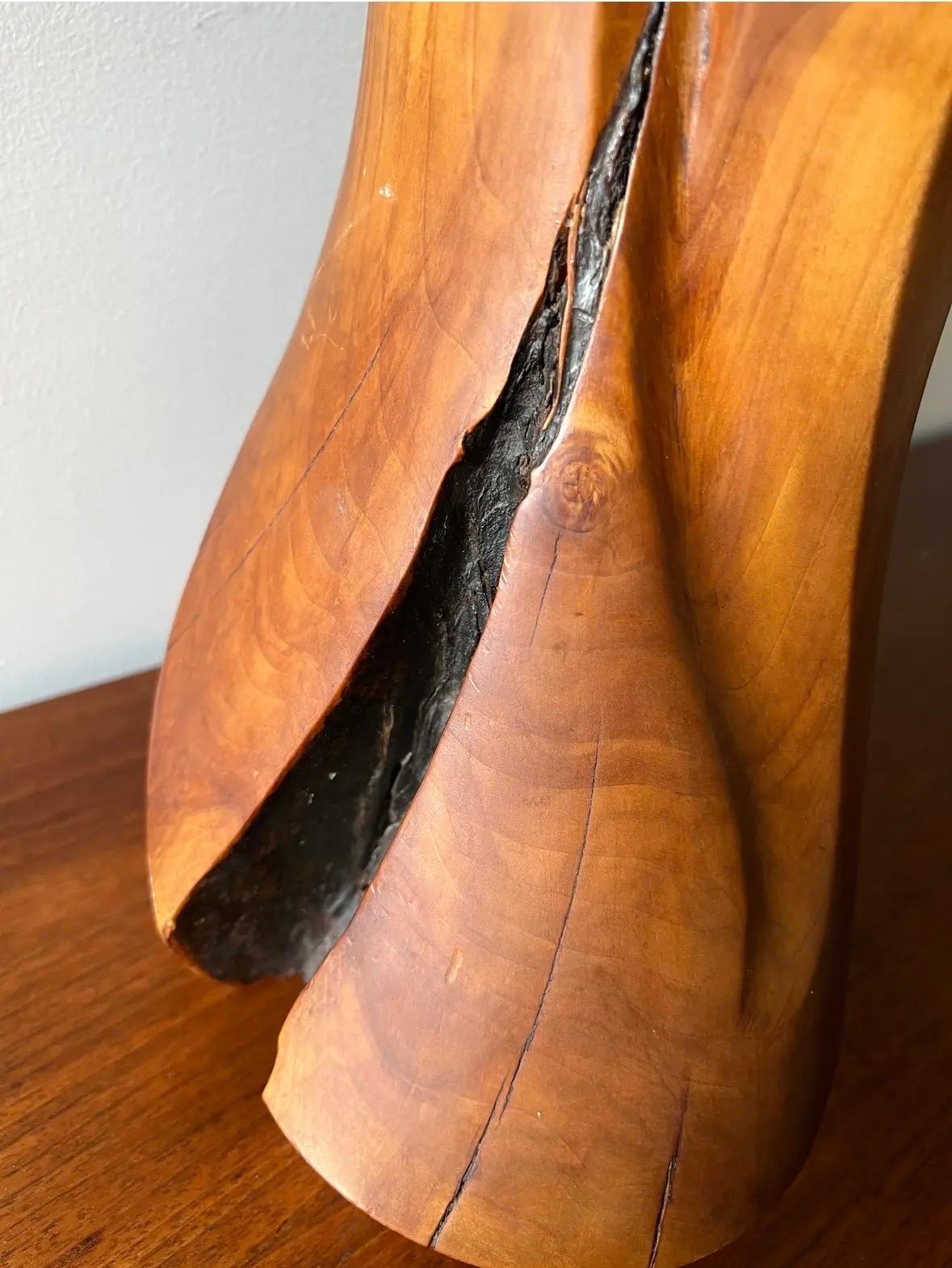 Intagliato Scultura in legno a forma libera modernista degli anni '70 in Wood in vendita