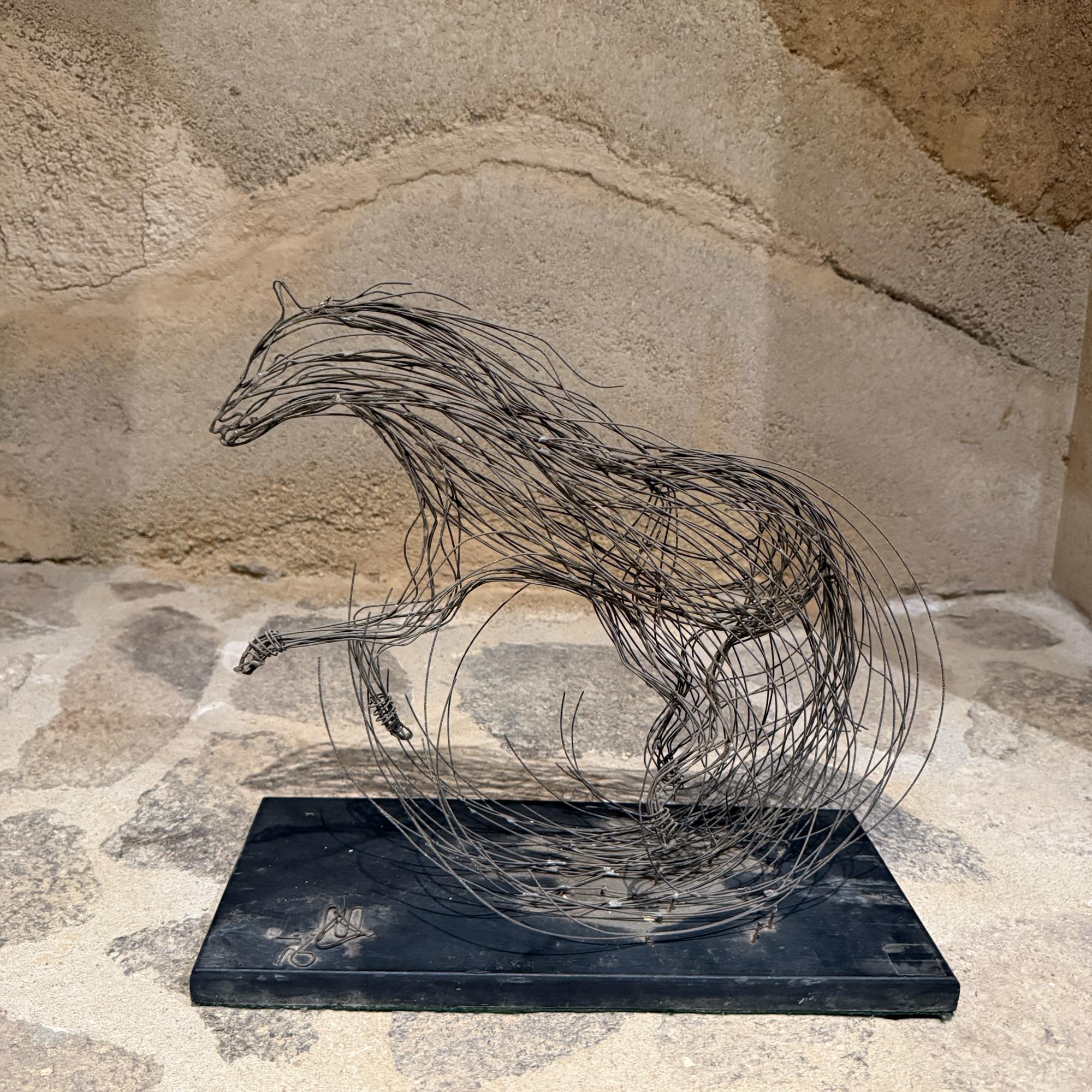 Brutalist Modernist Horse Brass Wire Table Sculpture 1970s For Sale 6