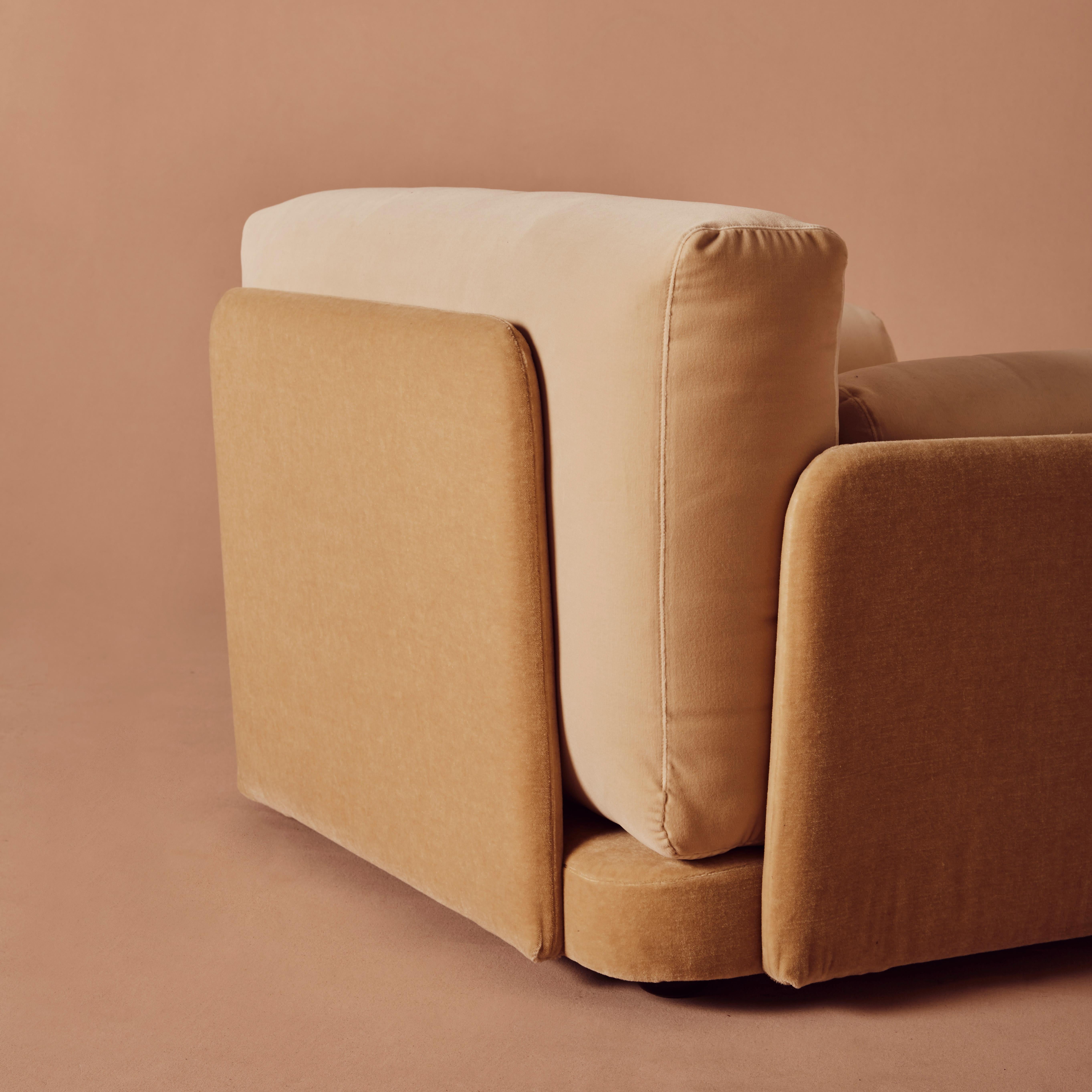 European 1970s Modernist Italian Framed Armchair For Sale