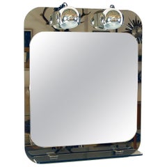 1970s Modernist Italian Illuminated Boudoir Dressing Mirror by Veca
