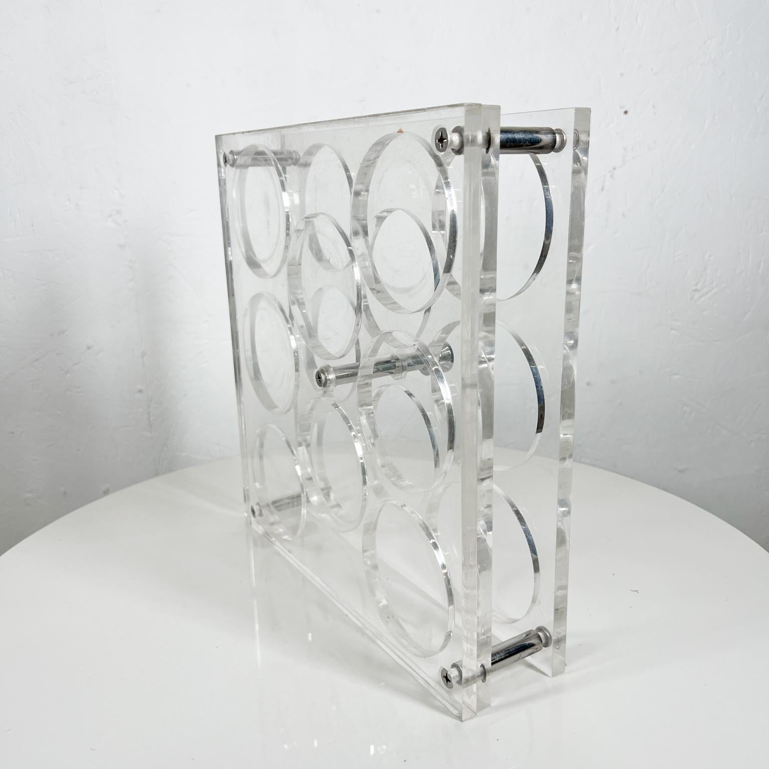1970s Modernist Lucite Beverage Bar Drink Carrier Eight Glass Serving Tray 4