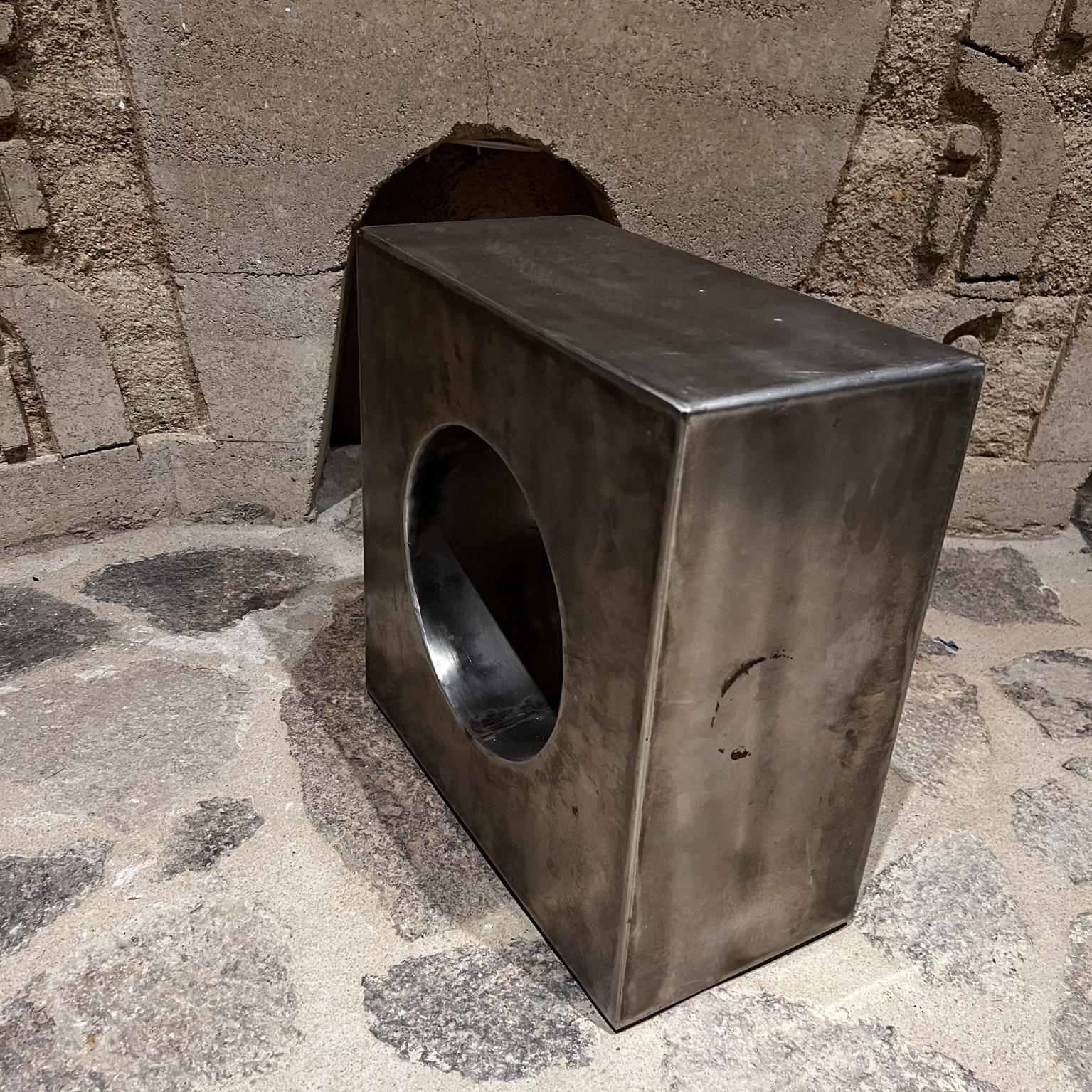 1970s Cubist Metal Sculpture Industrial Block Circle For Sale 2