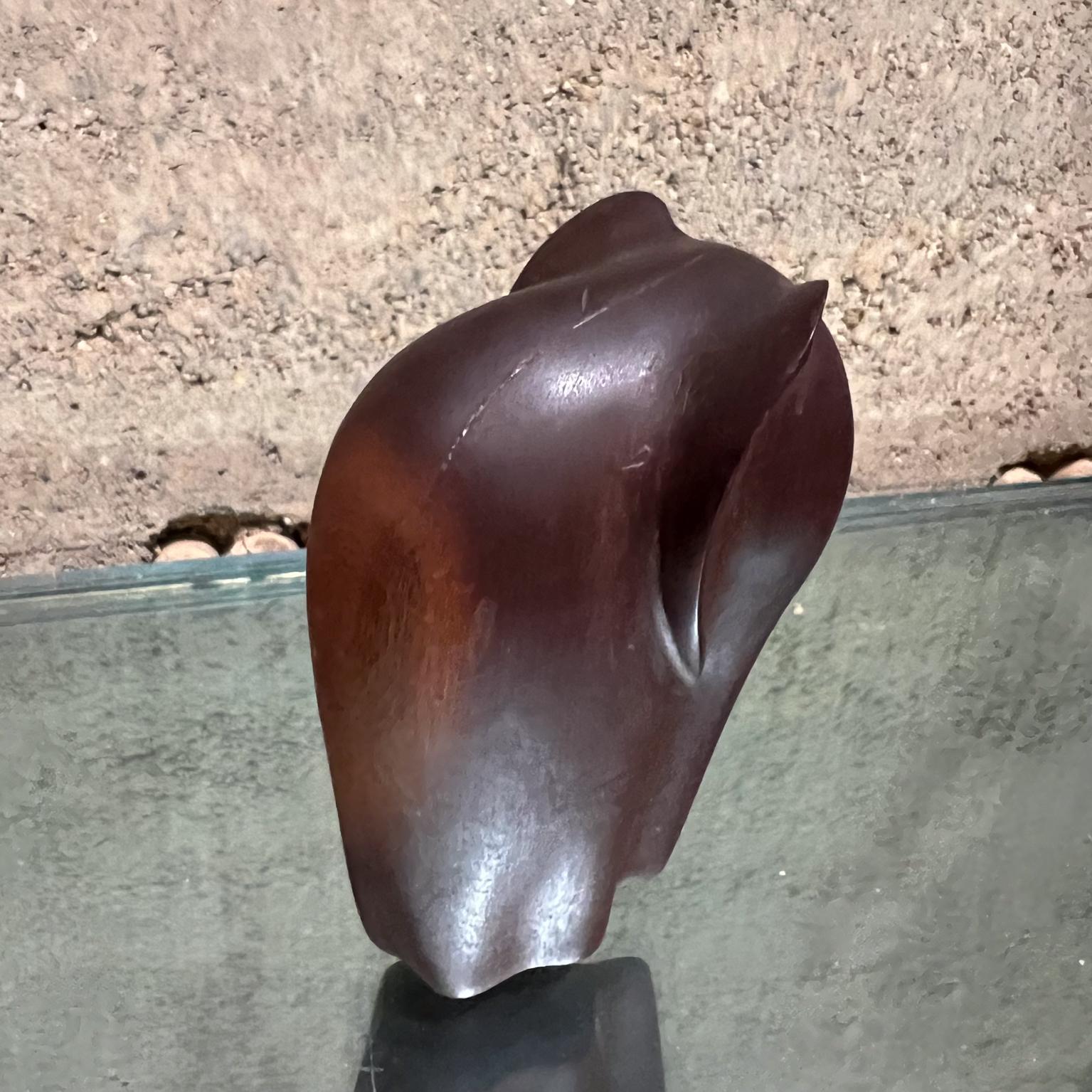 1970s Modernist Mini Elephant Sculpture Wood In Good Condition For Sale In Chula Vista, CA