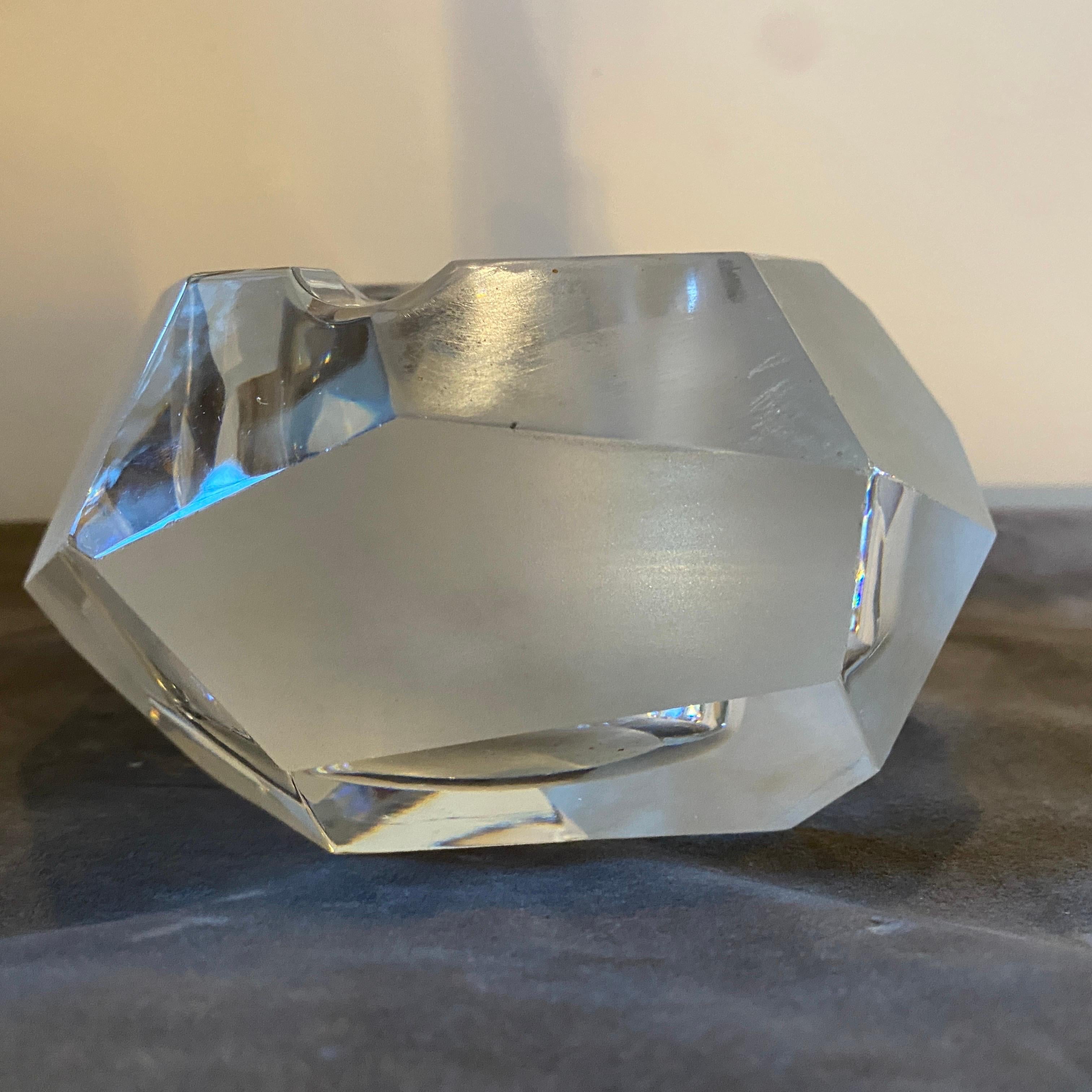 1970s Modernist Transparent Murano Glass Ashtray by Formia For Sale 3